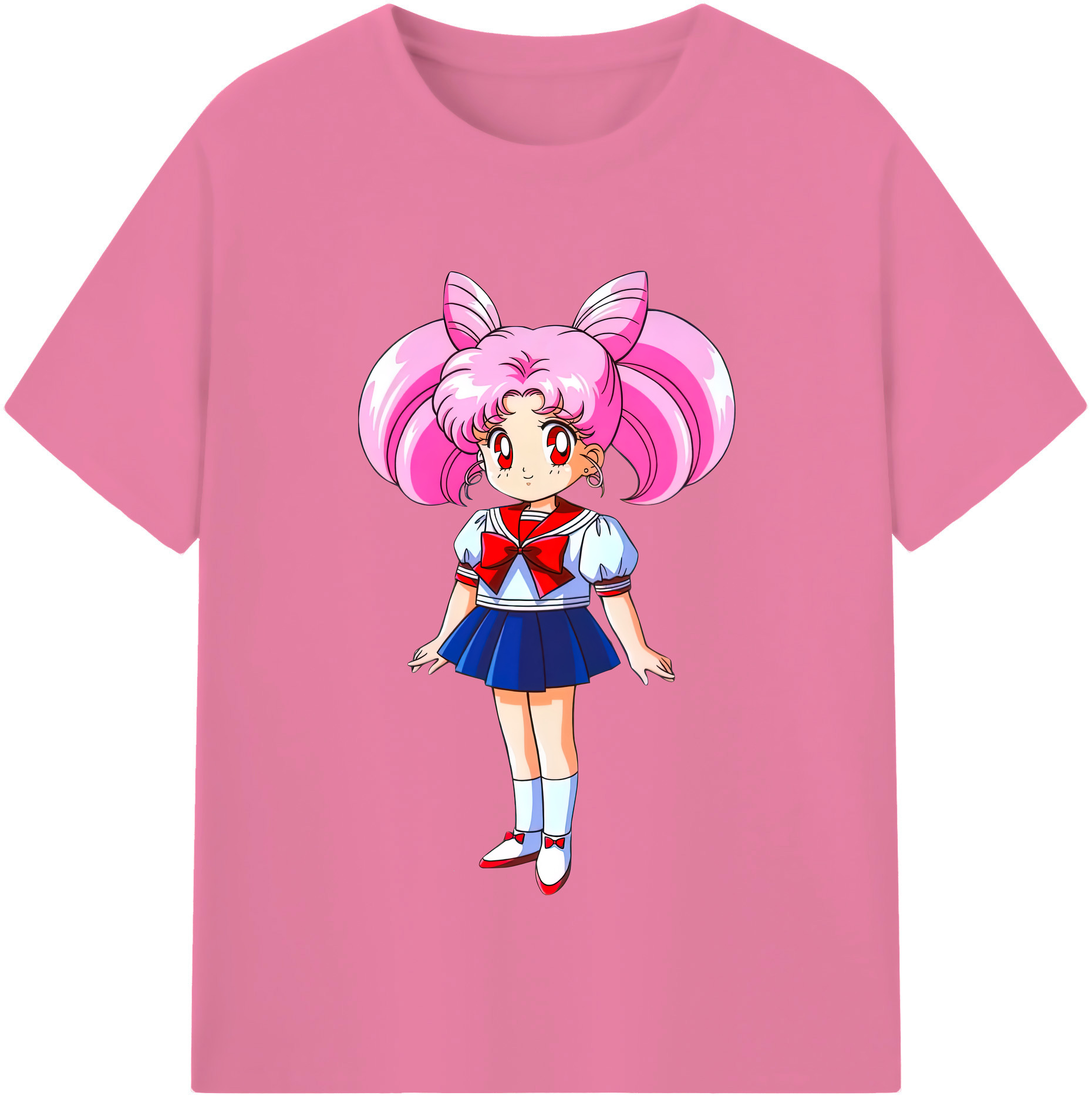 （画像用） 美少女戦士セーラームーン ちびうさ Sailor Moon Chibiusa Tsukino Usagi Small Lady Serenity 綿100％半袖Tシャツ（フロントプリント）